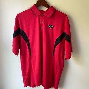UGA PGA Tour Short Sleeve Golf Shirt Red & Black